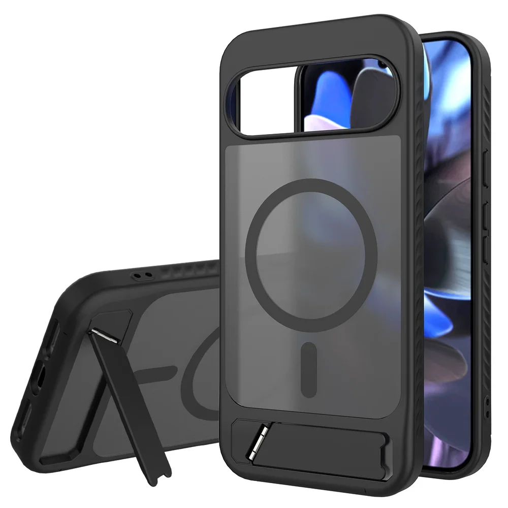 Google Pixel 10 Pro XL Magnetisk hybriddeksel med innebygd stativ, Svart Google Pixel 10 Pro XL Magnetisk hybriddeksel med innebygd stativ, Svart