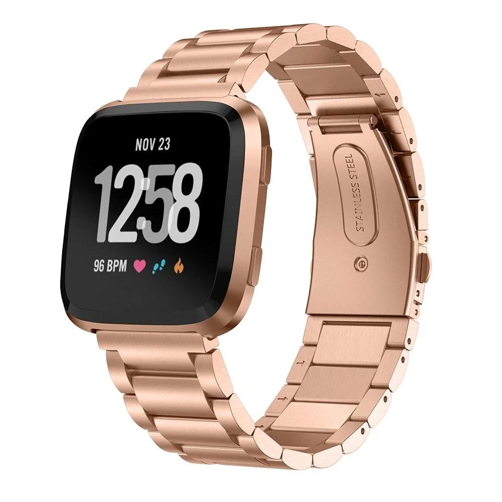 Fitbit Versa 2/Versa Elegant lenkereim i metall, Rosegull Fitbit Versa 2/Versa Elegant lenkereim i metall, Rosegull