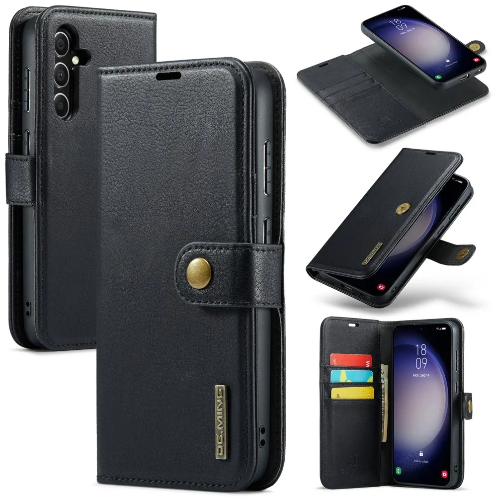 DG.MING Samsung Galaxy S24 FE Lommeboketui med avtakbart deksel, Black