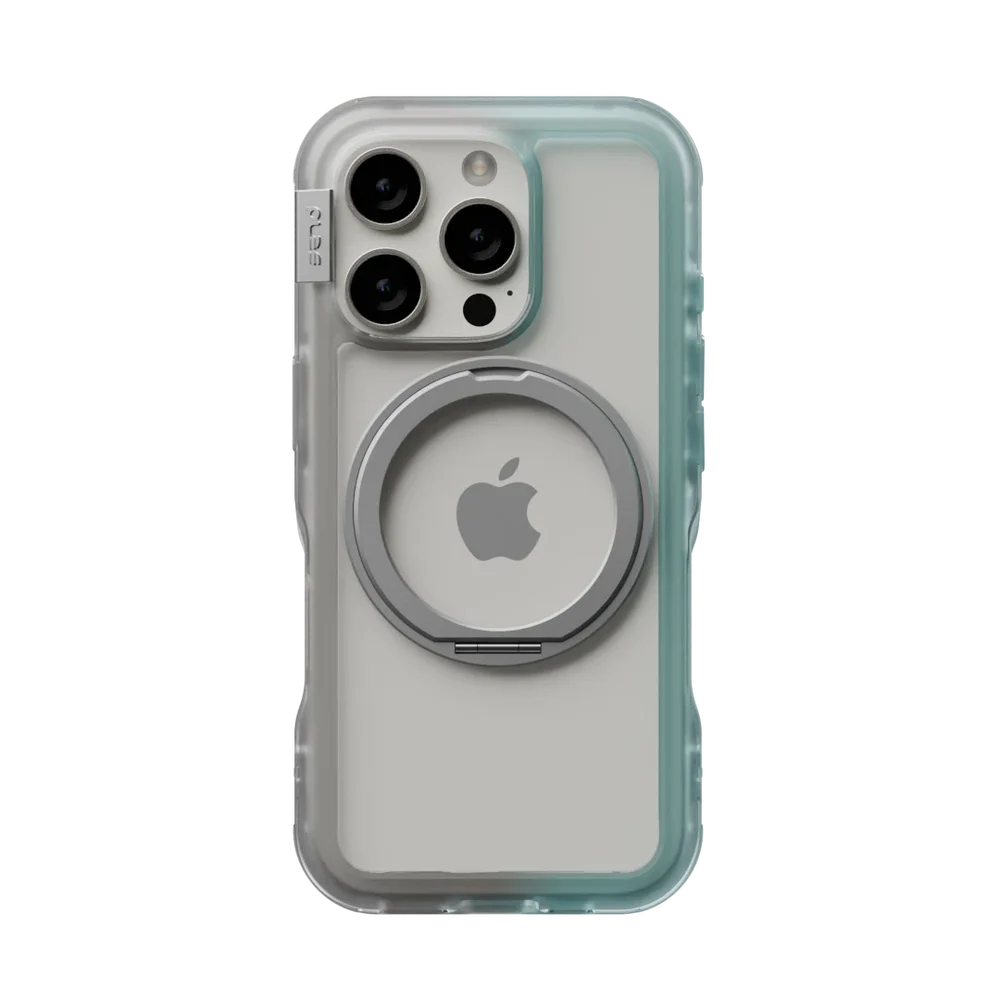 PLES iPhone 16 Pro Arche MagSafe Deksel med stativ Silver/Blue