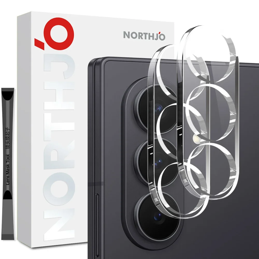 NORTHJO Samsung Galaxy Z Fold 8 Ultra 2-pakning kameralinsebeskytter i herdet glass