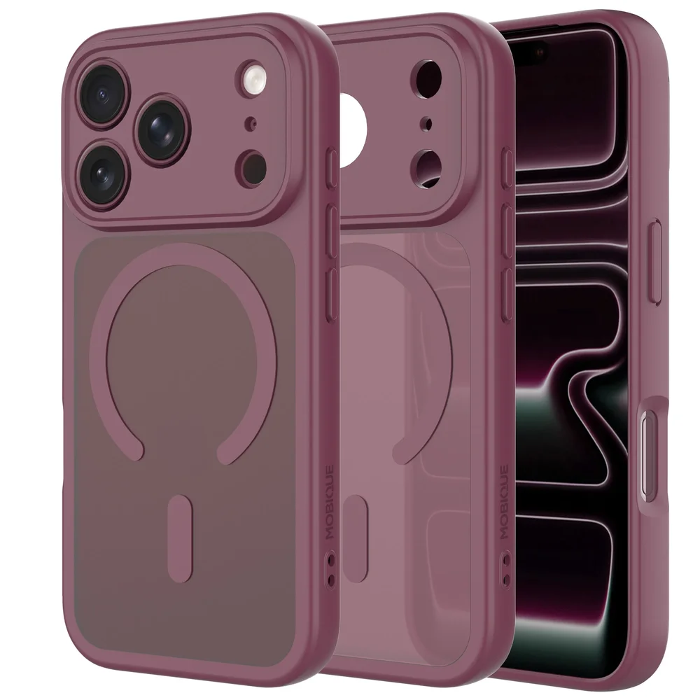 Mobique iPhone 18 Pro Max Hybrid-deksel Magnetisk, Dark Cherry