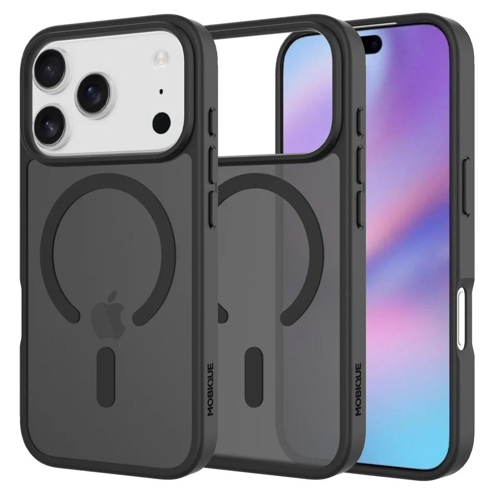 Mobique iPhone 17 Pro Hybrid-deksel Magnetisk, Frosted Black