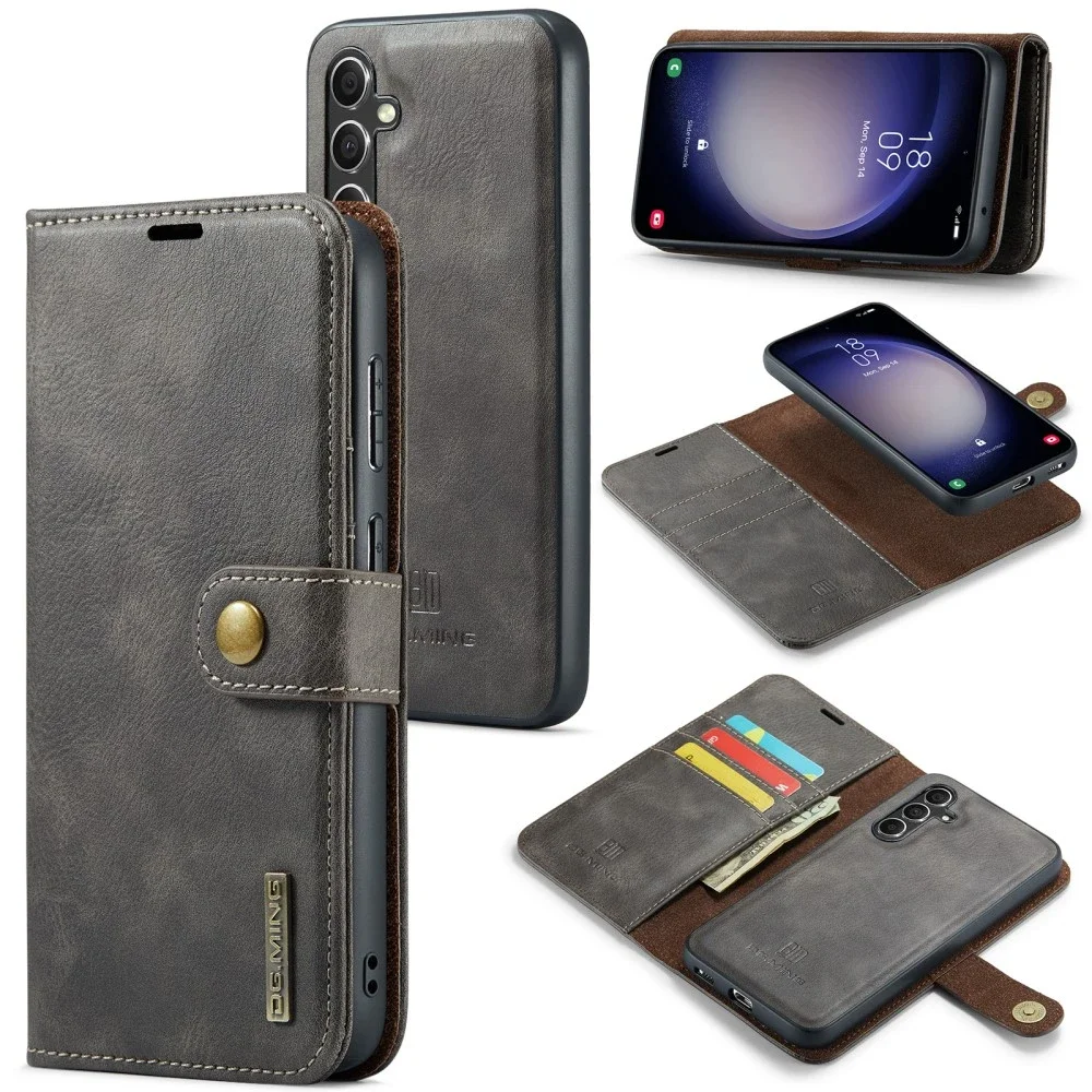 DG.MING Samsung Galaxy A56 Lommeboketui med avtakbart deksel, Brown