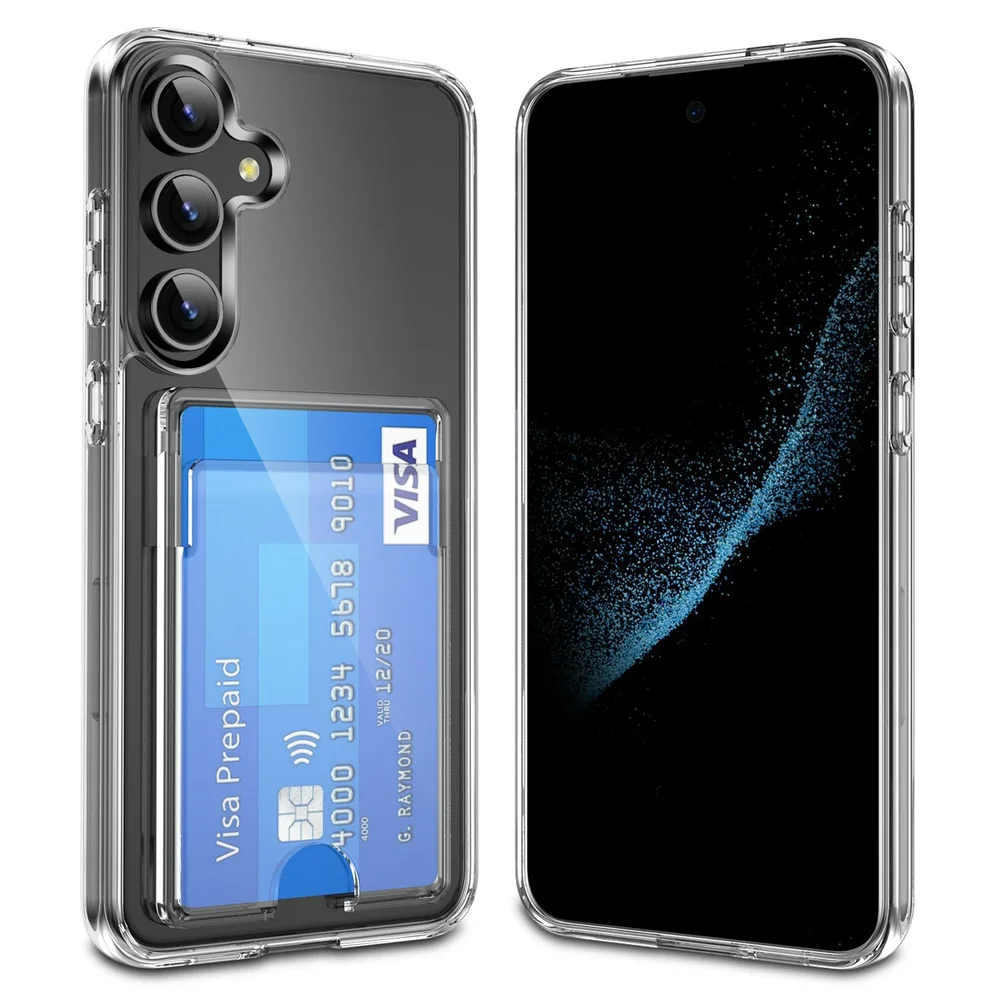 Samsung Galaxy S26 Plus Hybriddeksel med innebygd kortlomme, Gjennomsiktig