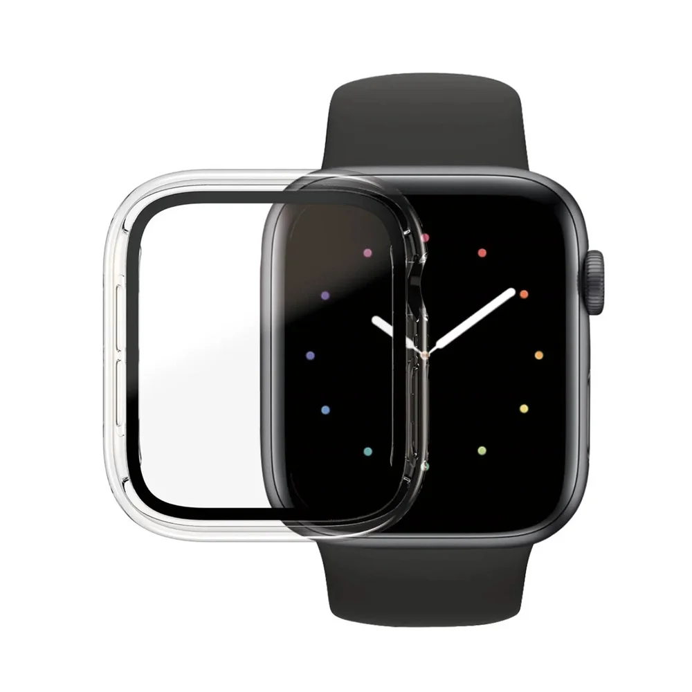 PanzerGlass Apple Watch SE 44mm Heldekkende deksel med skjermbeskytter, transparent