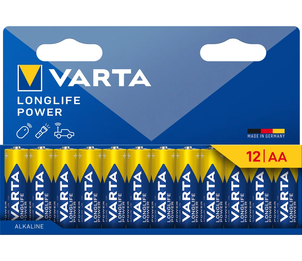 Varta Longlife Power AA-batteri LR6 1.5V (12-pakning)
