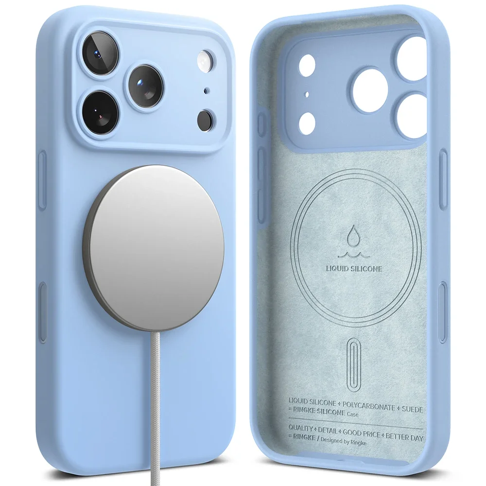 Ringke iPhone 18 Pro MagSafe silikondeksel, Light Blue