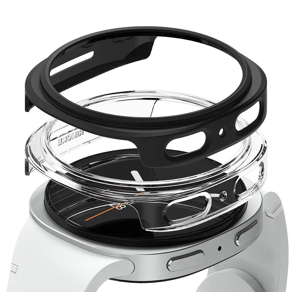 Ringke Samsung Galaxy Watch 8 44mm Tynt deksel (2-pack), Matte Black & Clear Ringke Samsung Galaxy Watch 8 44mm Tynt deksel (2-pack), Matte Black & Clear