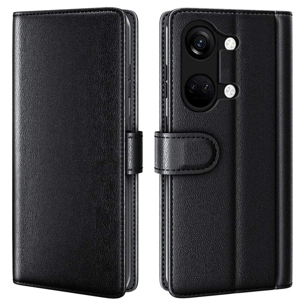 OnePlus Nord 3 Lommeboketui i ekte skinn, Svart