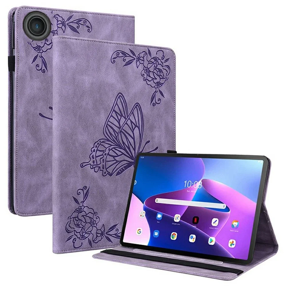 Lenovo Tab Fint etui med sommerfugler, Lilla