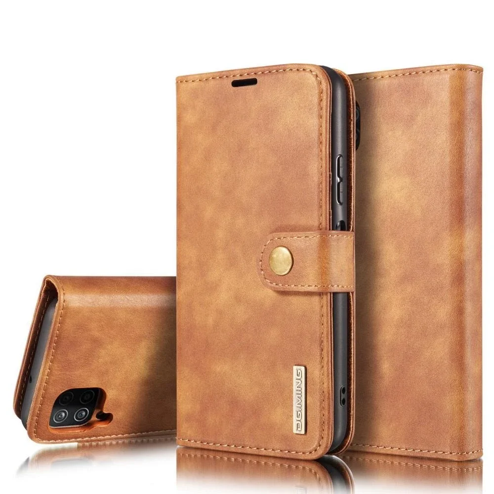 DG.MING Samsung Galaxy A12 5G Lommeboketui med avtakbart deksel, Cognac DG.MING Samsung Galaxy A12 5G Lommeboketui med avtakbart deksel, Cognac