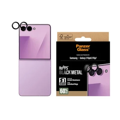 PanzerGlass Samsung Galaxy Z Flip 7 Hoops linsebeskyttelse, Black PanzerGlass Samsung Galaxy Z Flip 7 Hoops linsebeskyttelse, Black
