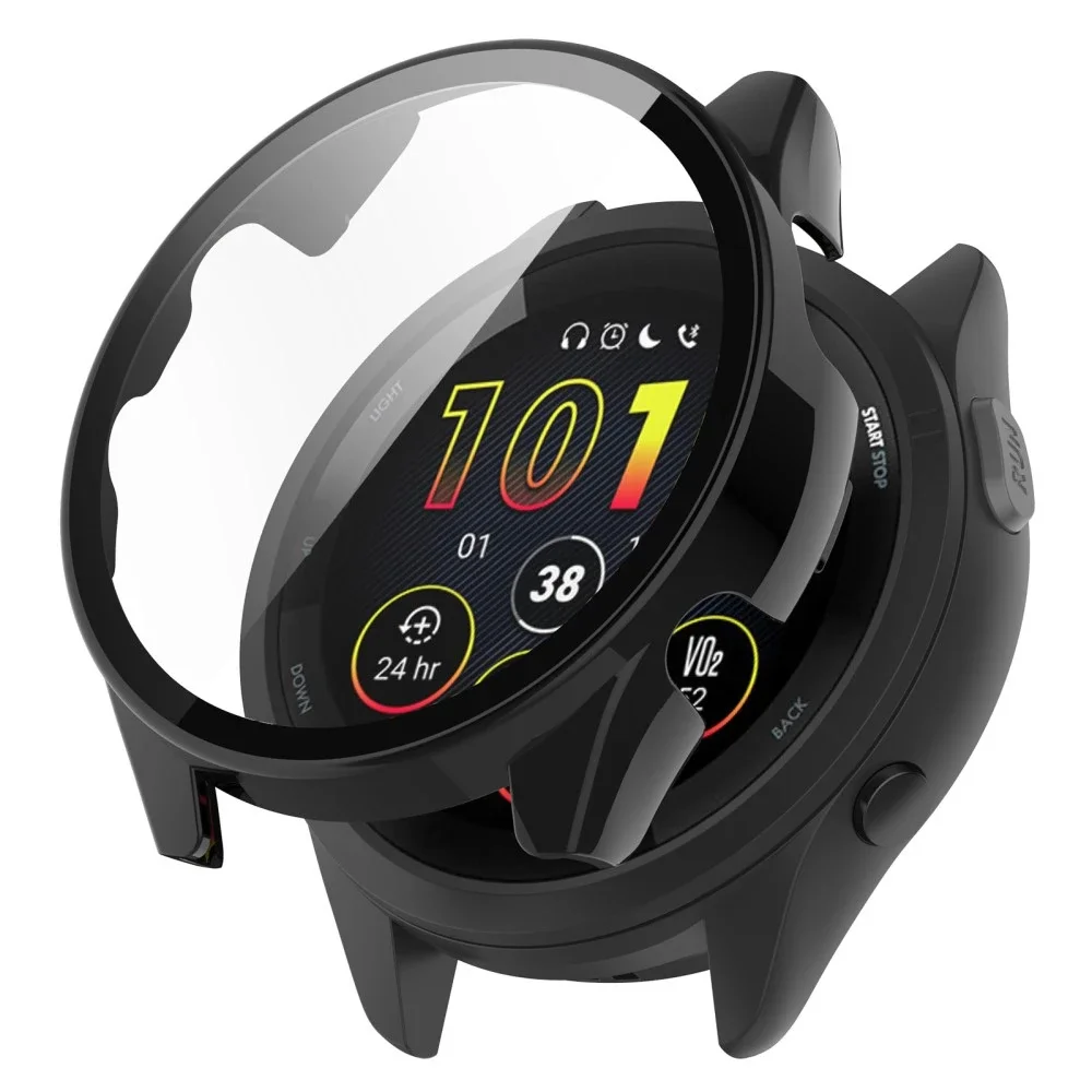 Garmin Forerunner 165 Heldekkende deksel med skjermbeskytter, Svart Garmin Forerunner 165 Heldekkende deksel med skjermbeskytter, Svart