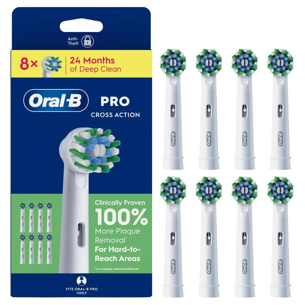 Oral-B Pro Cross Action børstehoder 8-pakning, Hvit Oral-B Pro Cross Action børstehoder 8-pakning, Hvit