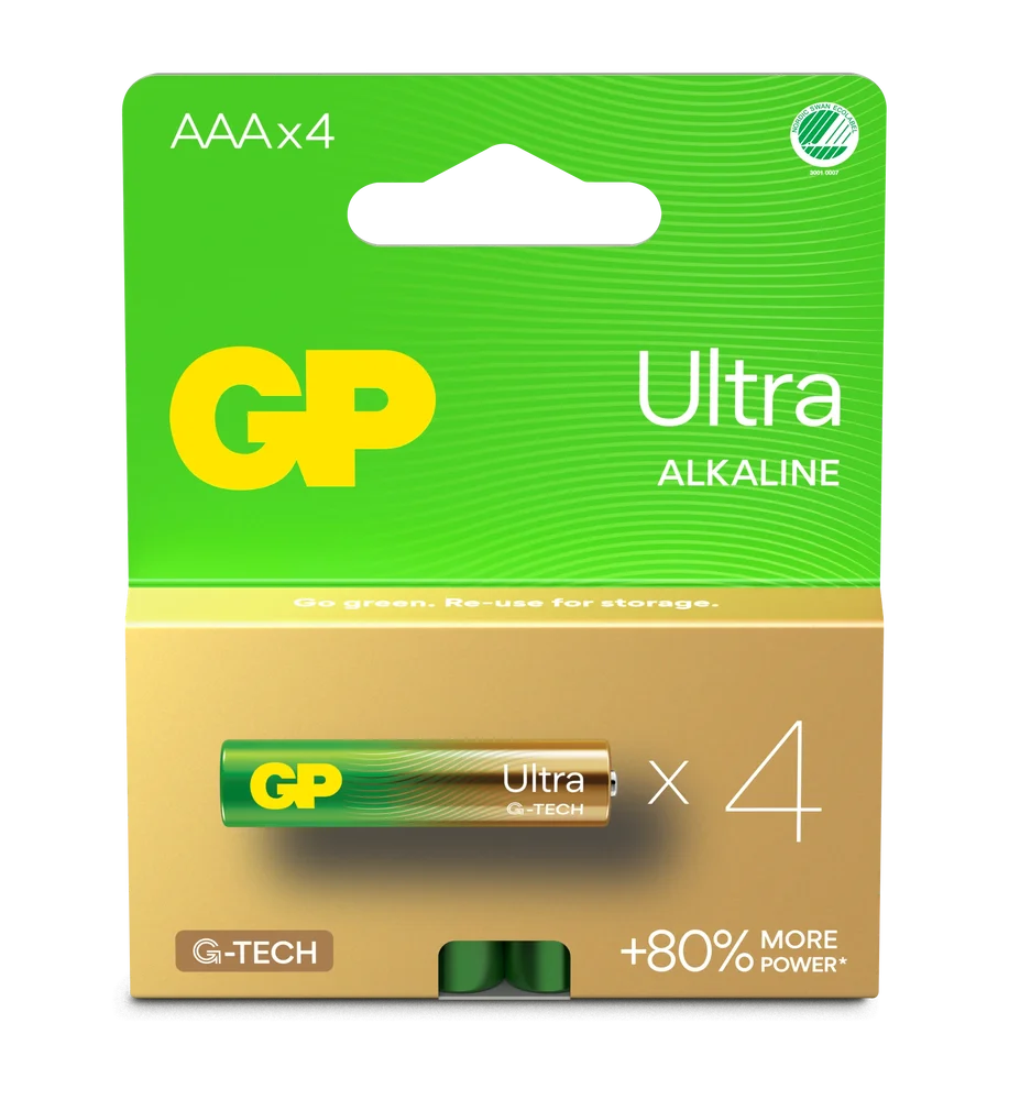 GP Batteries Ultra Alkaline AAA-batteri 24AU/LR03 (4-pack)