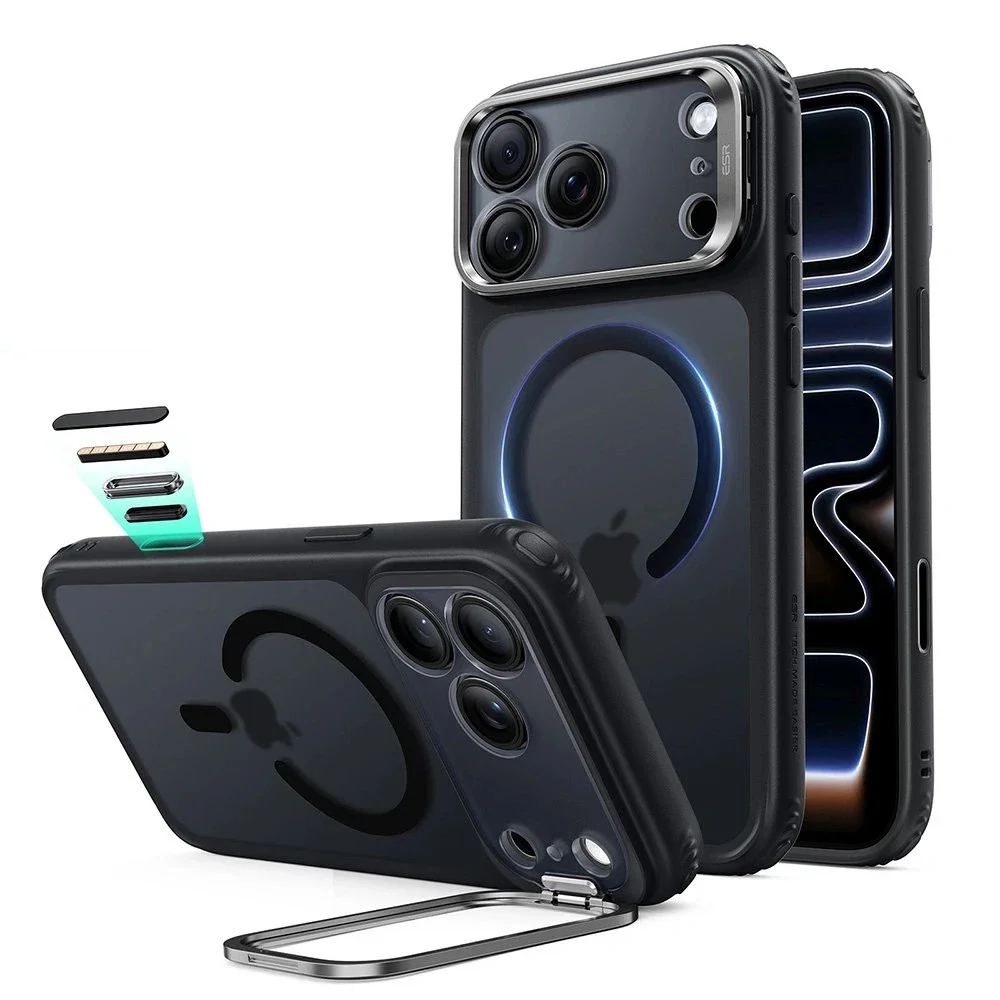 ESR iPhone 18 Pro Max Classic Hybriddeksel MagSafe med kickstand, Frosted Black