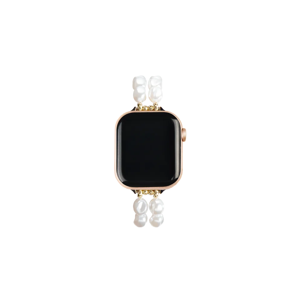 iDeal Of Sweden Apple Watch Series 12 46mm Luksuriøst perlearmbånd, Classy White Pearl
