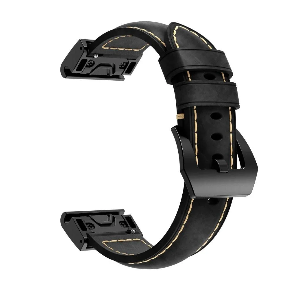 Garmin Quatix 8 51mm Reim i ekte skinn, Svart
