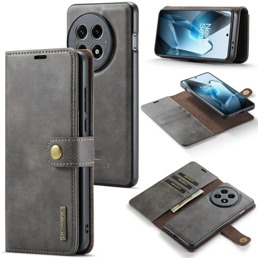 DG.MING OnePlus 13 Lommeboketui med avtakbart deksel, Brown DG.MING OnePlus 13 Lommeboketui med avtakbart deksel, Brown