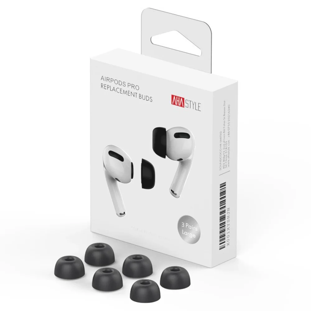 Ahastyle Apple AirPods Pro 3 Ørepropper (3-pack) i memory foam - str S/M/L, svart