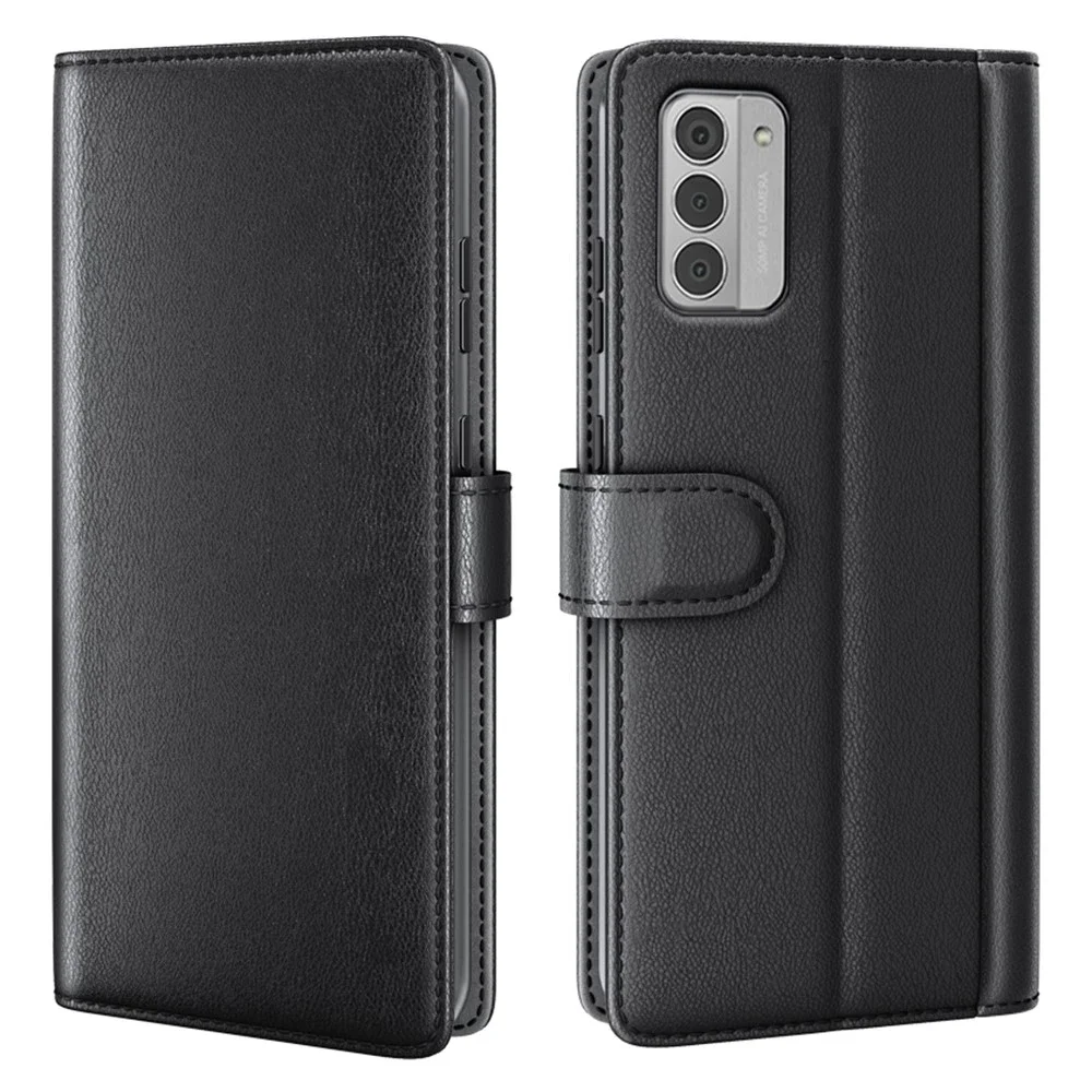 Nokia G42 Lommeboketui i ekte skinn, Svart Nokia G42 Lommeboketui i ekte skinn, Svart