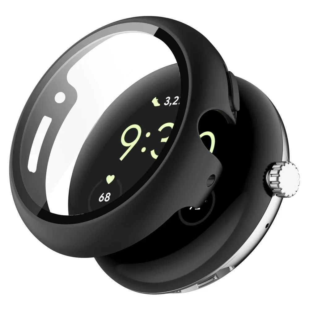 Google Pixel Watch Heldekkende deksel med skjermbeskytter, Svart Google Pixel Watch Heldekkende deksel med skjermbeskytter, Svart