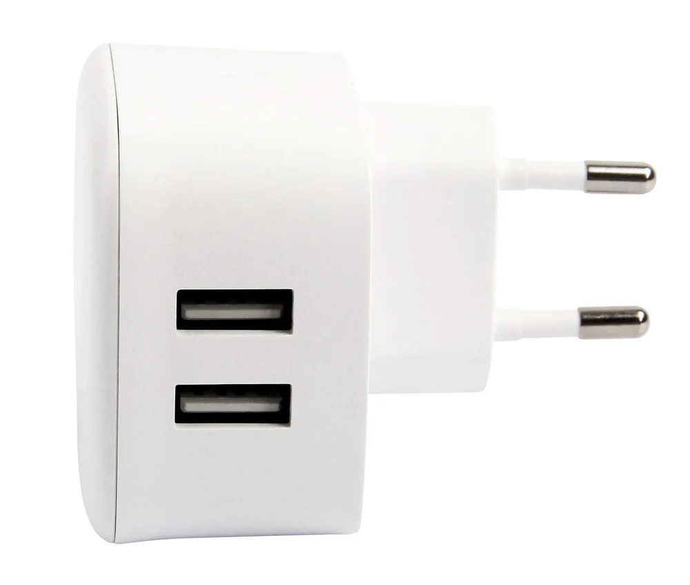 Clas Ohlson Vegg­lader med 2 x USB-A, Hvit