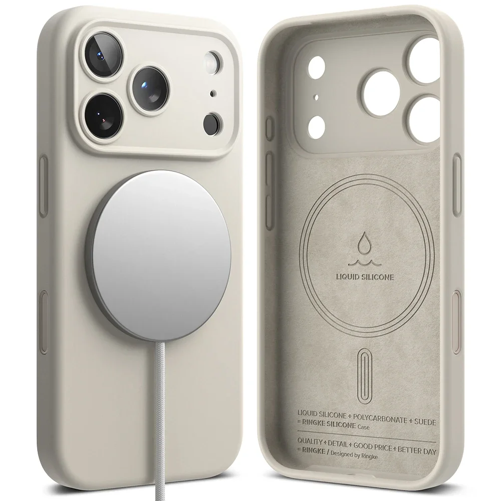 Ringke iPhone 18 Pro MagSafe silikondeksel, Stone