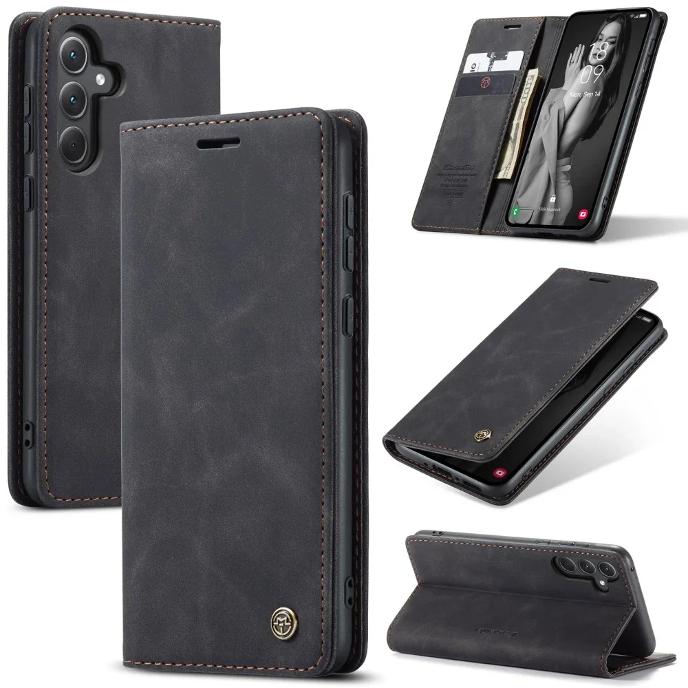 CaseMe Samsung Galaxy A56 Slankt lommeboketui, Svart CaseMe Samsung Galaxy A56 Slankt lommeboketui, Svart