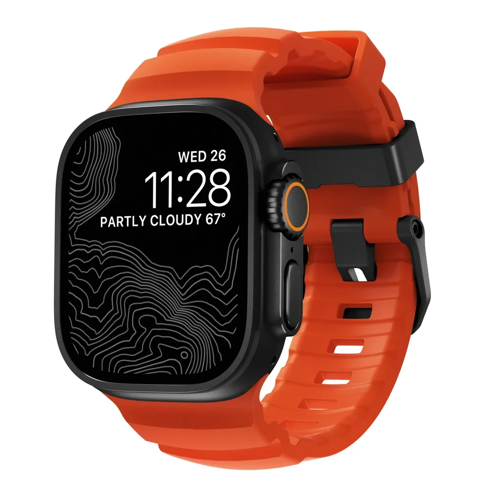 Nomad Apple Watch Ultra 49mm 2nd Gen Reim Rocky Point (Black Hardware) Magma - Limited edition