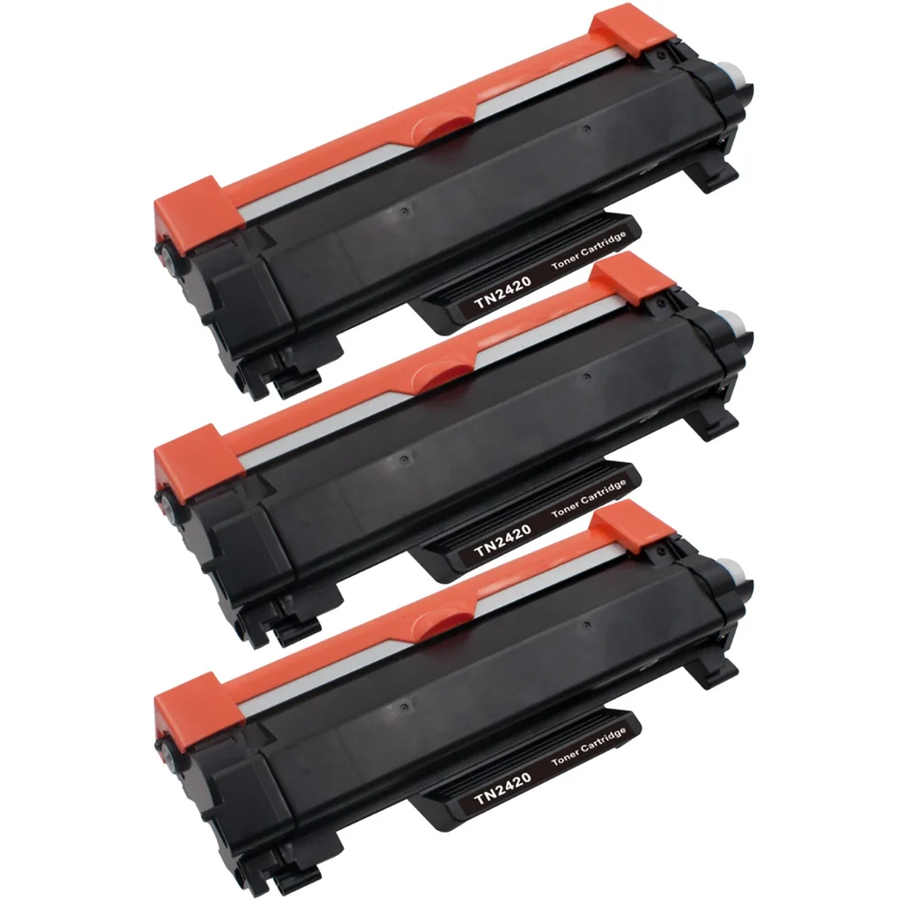 3-pack Toner Brother DCP-L2530DW – erstatter Brother TN-2410, Svart, 1200 sider
