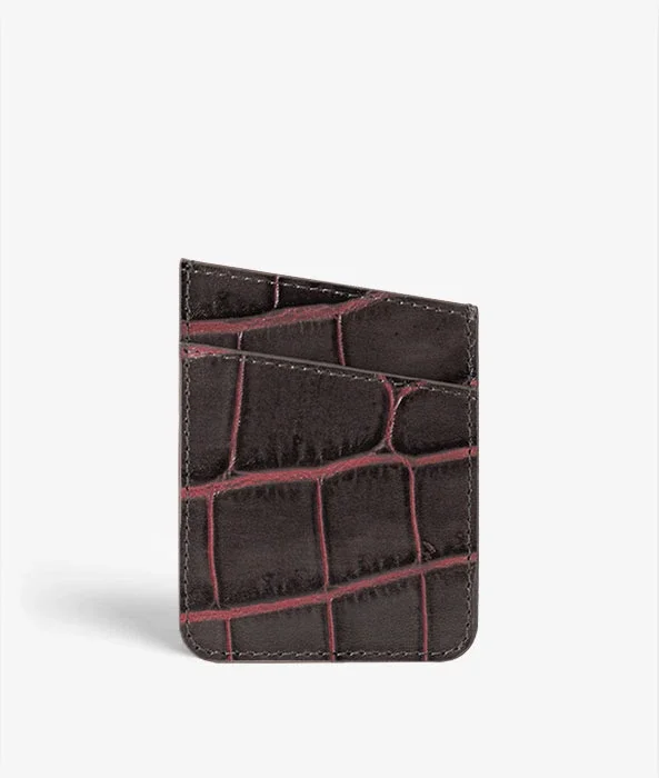 The Case Factory Kortholder, Crocodile Taupe/Pink The Case Factory Kortholder, Crocodile Taupe/Pink