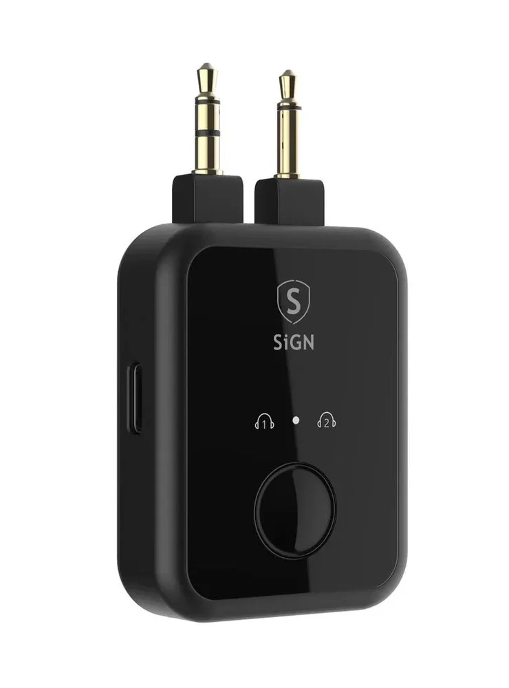 SiGN Flyadapter for trådløse og 3.5mm hodetelefoner, Svart