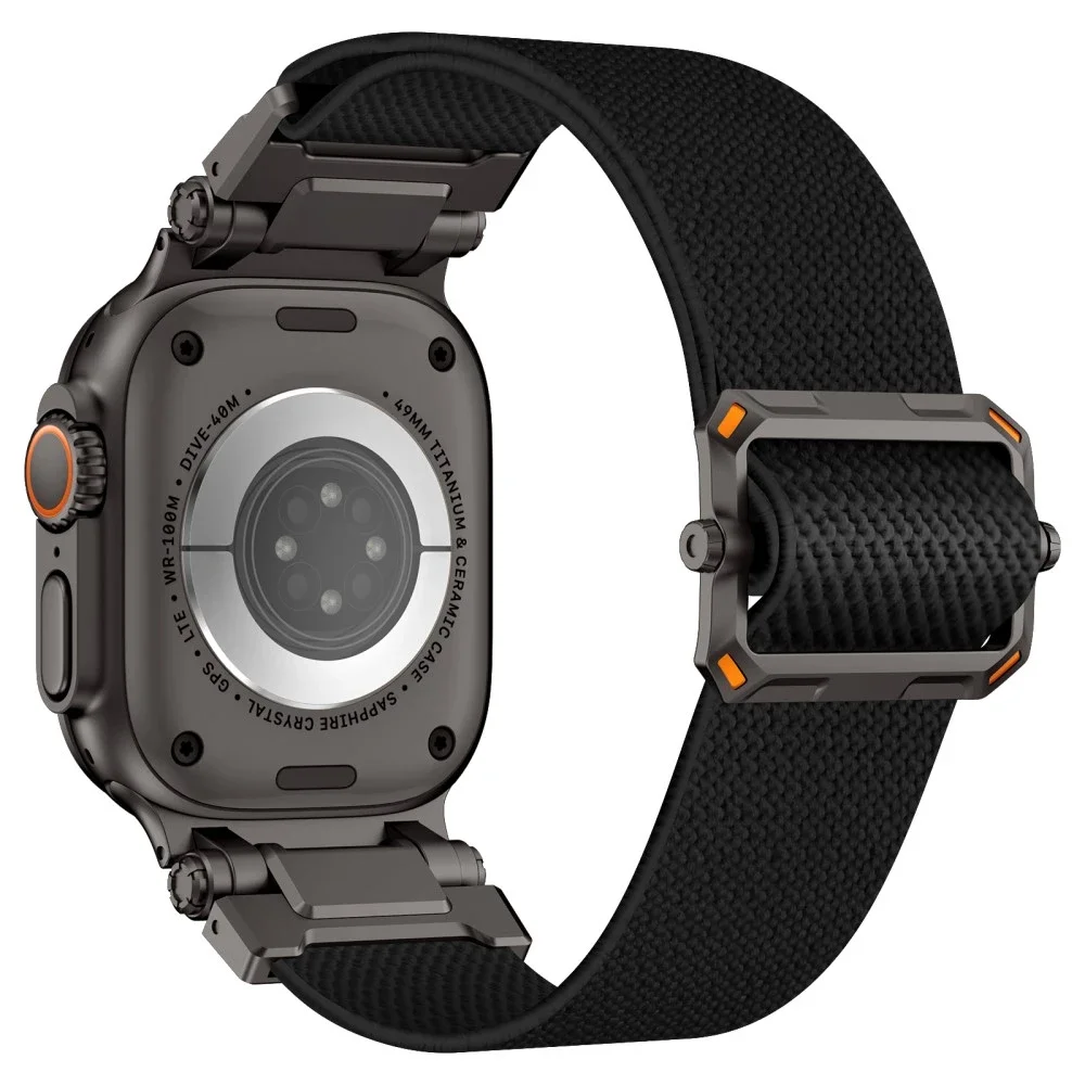 Apple Watch Ultra 49mm 1st Gen Slitester og fleksibel nylonreim, Svart