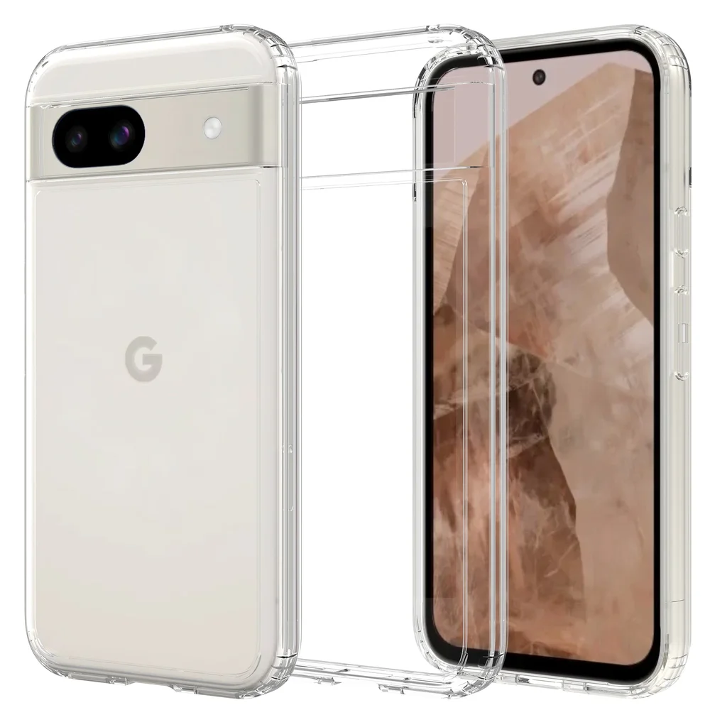 Mobique Google Pixel 8a Crystal Hybrid-deksel, Gjennomsiktig Mobique Google Pixel 8a Crystal Hybrid-deksel, Gjennomsiktig