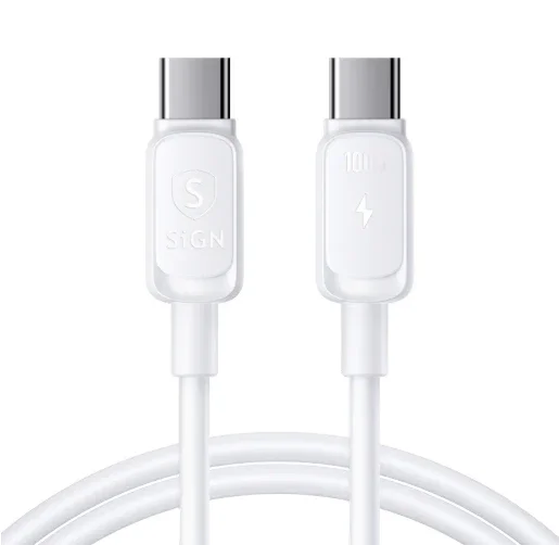 SiGN PD Kabel USB-C til USB-C 100W 3m, Hvit SiGN PD Kabel USB-C til USB-C 100W 3m, Hvit