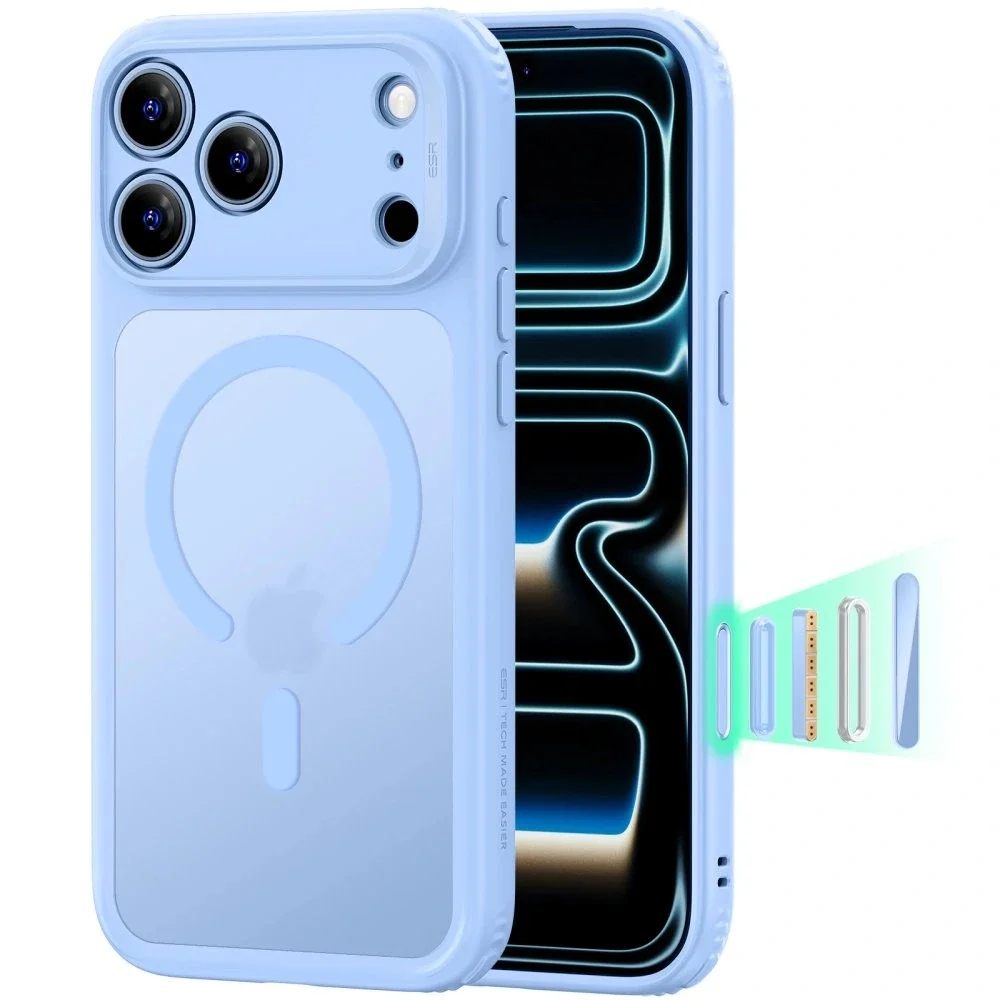 ESR iPhone 18 Pro Max Classic Hybrid-deksel MagSafe, Frosted Light Blue