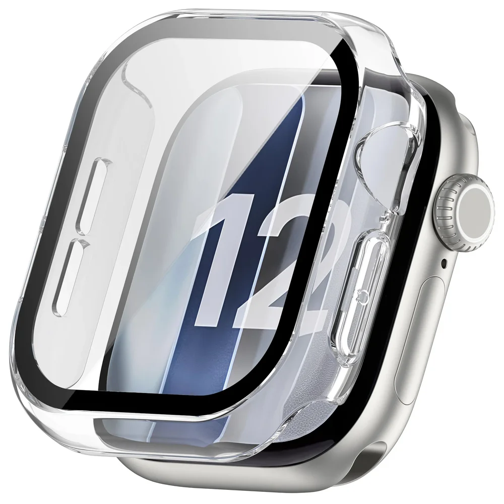Apple Watch Series 12 42mm Heldekkende deksel med skjermbeskytter, Gjennomsiktig Apple Watch Series 12 42mm Heldekkende deksel med skjermbeskytter, Gjennomsiktig