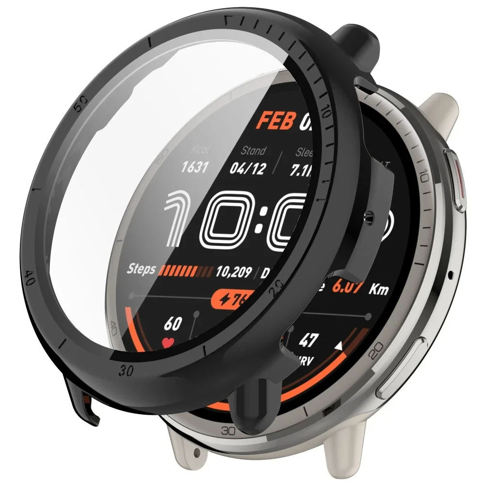 Amazfit Active 2 Heldekkende deksel med skjermbeskytter, Svart