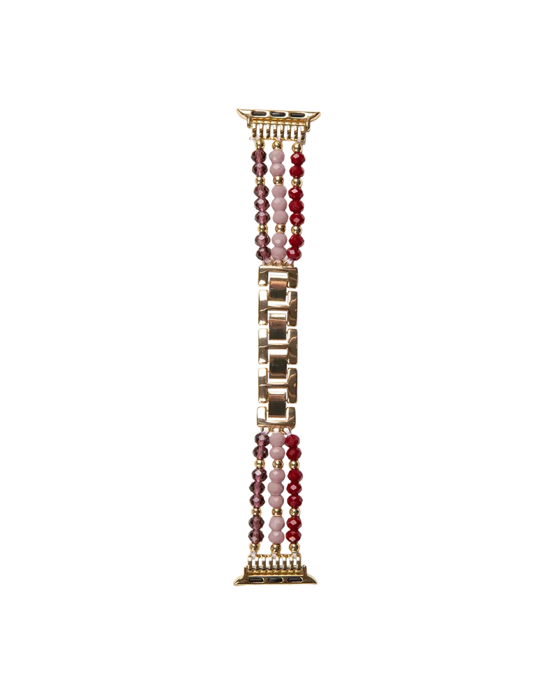 iDeal Of Sweden Apple Watch Series 7 45mm Luksuriøst perlearmbånd, Boho Desert Plum