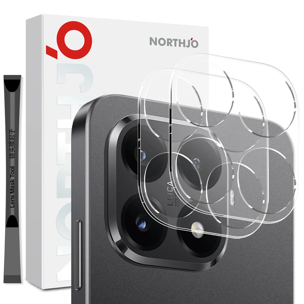NORTHJO Xiaomi 15T Pro 2-pakning kameralinsebeskytter i herdet glass