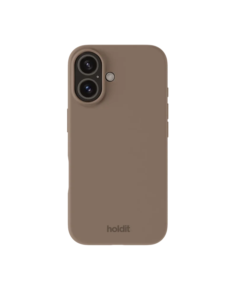 Holdit iPhone 16 Silicone Case, Mocha Brown