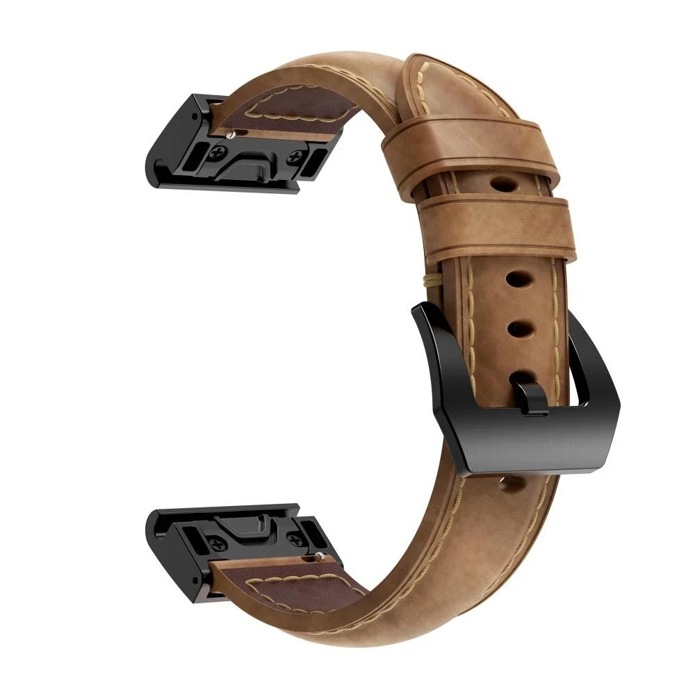 Garmin Fenix 5/Fenix 5 Plus Reim i ekte skinn, Brun Garmin Fenix 5/Fenix 5 Plus Reim i ekte skinn, Brun