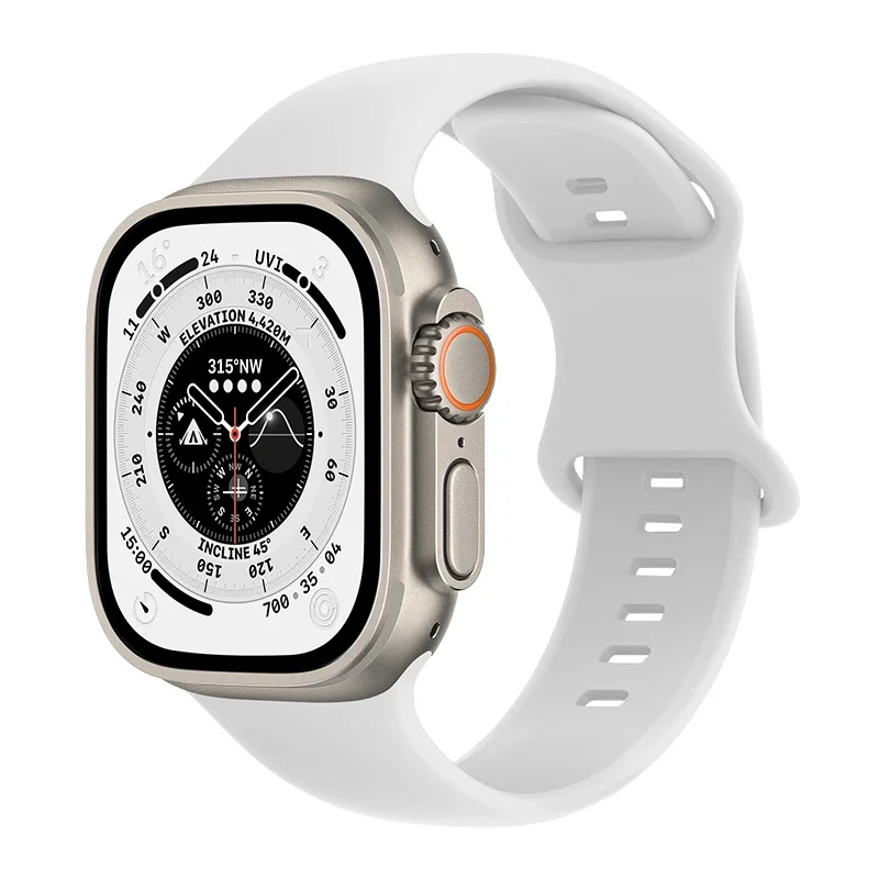 Apple Watch Ultra 49mm 2nd Gen Reim i silikon, Hvit