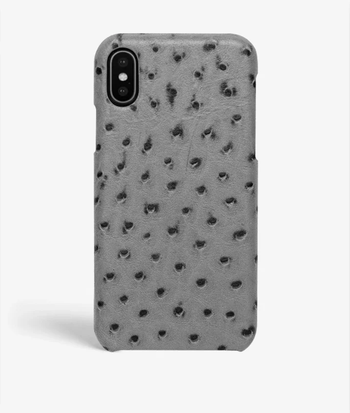 The Case Factory iPhone Xs Max Deksel Ostrich Grå The Case Factory iPhone Xs Max Deksel Ostrich Grå