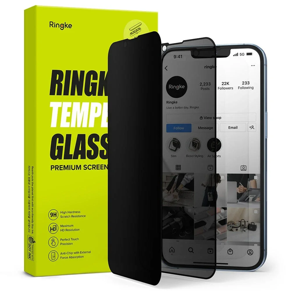 Ringke iPhone 17e Anti-spy skjermbeskytter i glass med monteringsverktøy
