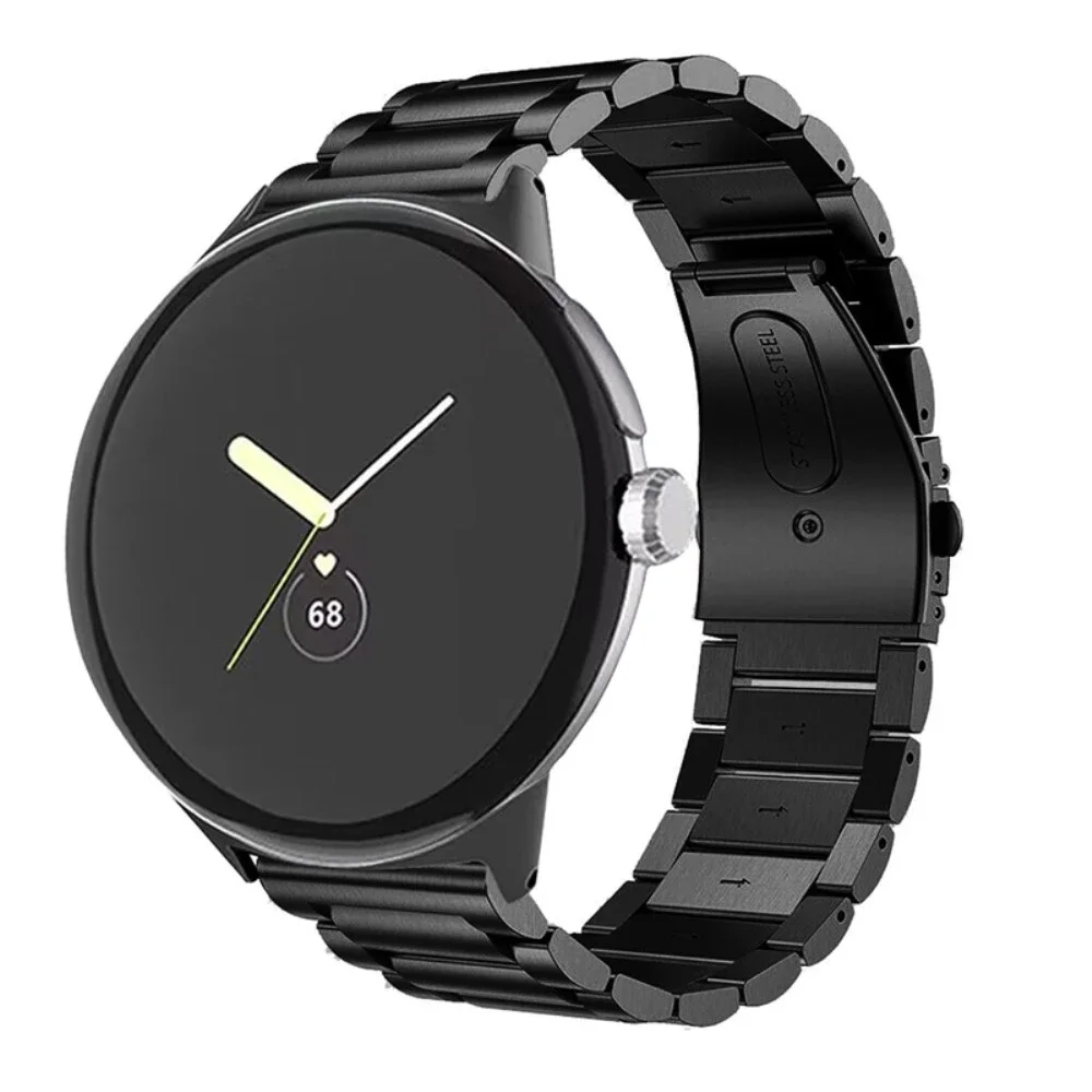 Google Pixel Watch 2 Elegant lenkereim i metall, Svart Google Pixel Watch 2 Elegant lenkereim i metall, Svart