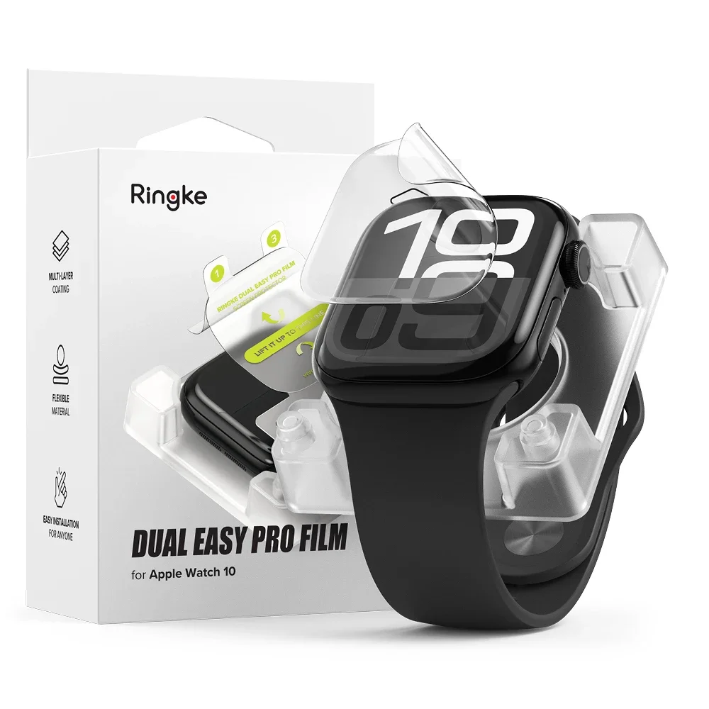 Ringke Apple Watch Series 11 42mm Skjermbeskytter Beskyttelsesfilm - Dual Easy Pro (2-pack)