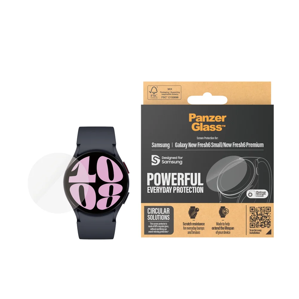 PanzerGlass Samsung Galaxy Watch 6 40mm Skjermbeskytter i ripebestandig herdet glass – Ultra Wide Fit PanzerGlass Samsung Galaxy Watch 6 40mm Skjermbeskytter i ripebestandig herdet glass – Ultra Wide Fit